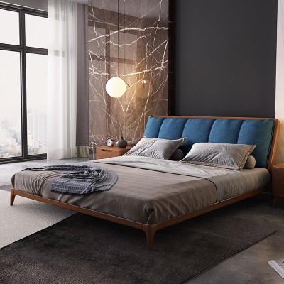 輕奢北歐實木床