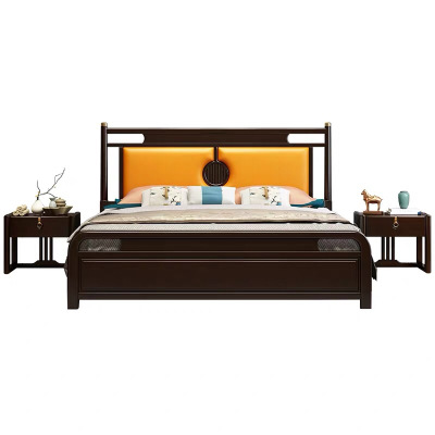 現(xiàn)代簡(jiǎn)約新中式全實(shí)木雙人床